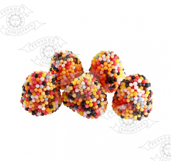 Мармелад в многоцветной обсыпке "Фруктовые фигурки" в форме ягоды