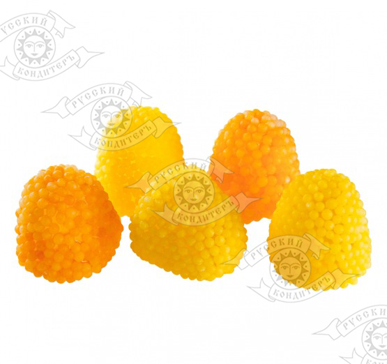 Мармелад в обсыпке "Фруктовые фигурки" в форме ягоды с ароматом лимона и апельсина