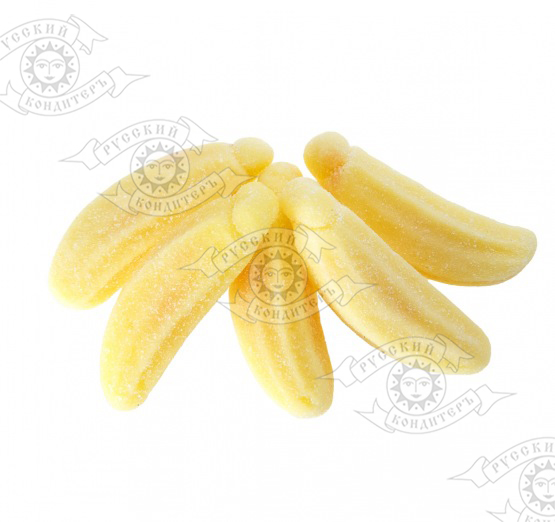 Мармелад желейный формовой в форме банана с начинкой в сахаре