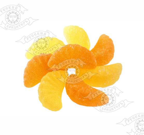 Мармелад желейный формовой в форме фруктовых долек с ароматом лимона и апельсина